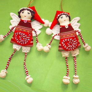 Christmas angel Angel doll stuffed Angel soft toy Cloth angel doll Fabric art doll Christmas fabric doll Angel fabric Art textile doll