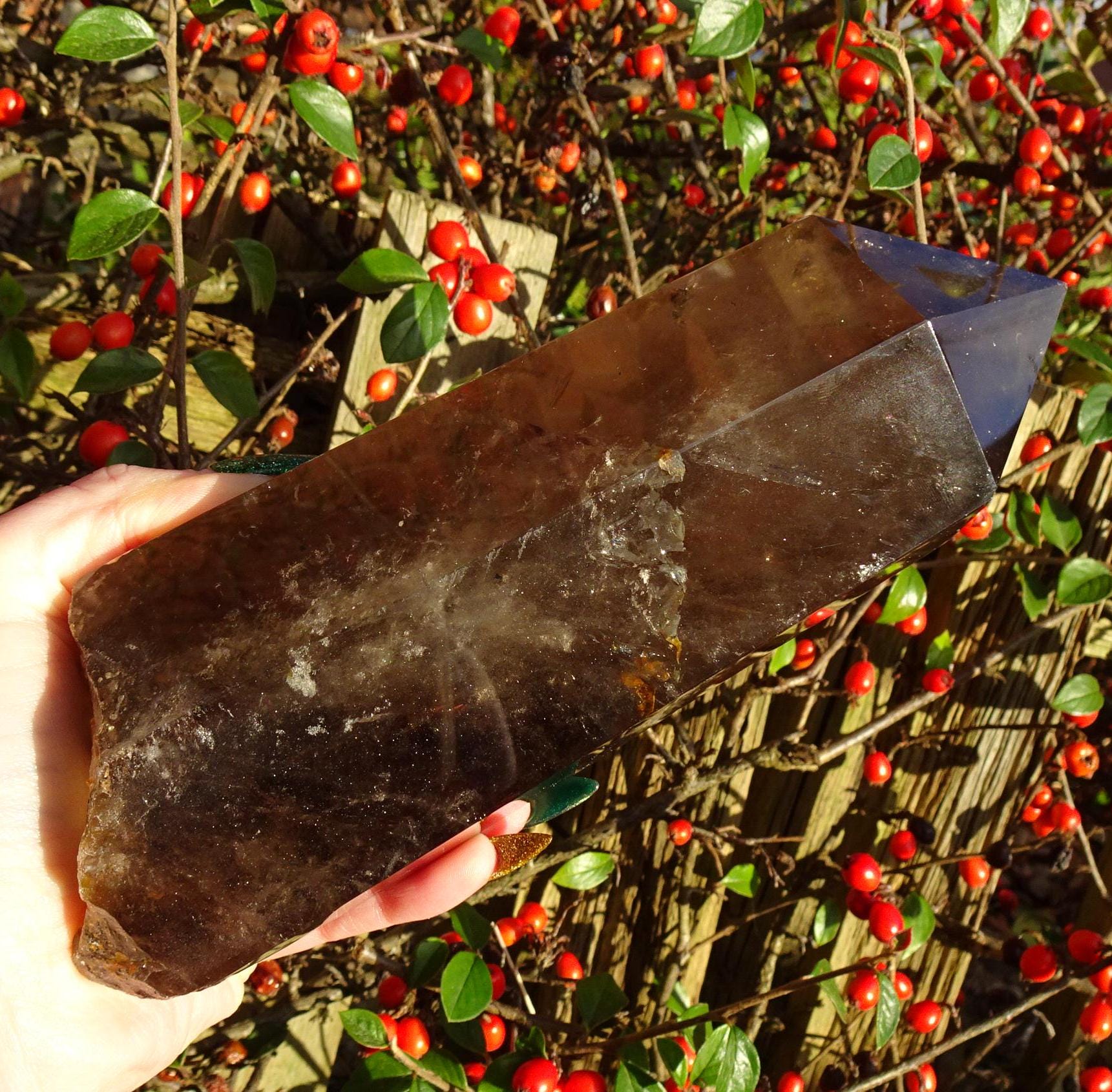 Quartz Root Tips Extra Large Part Polished Clear Smokey Quartz Root / Point - 1.354kg ...