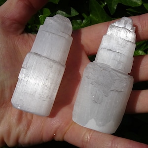 Raw / Natural White Selenite Satin Spar Mini Towers - 2 Pieces Available - You Choose!