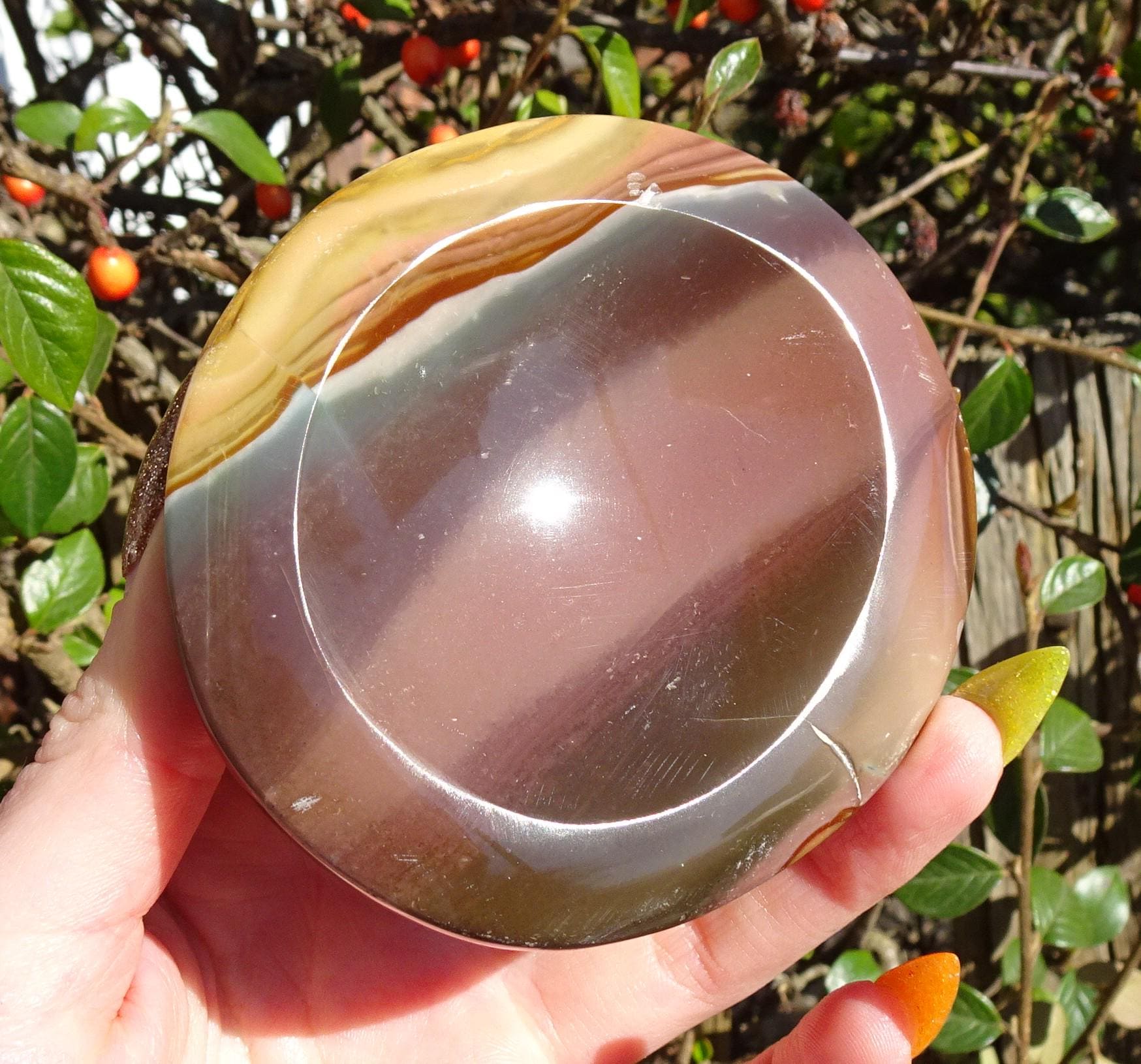 研磨された縞模様の多色ジャスパーボウル - 250g - 最長 8.5 cm - Etsy