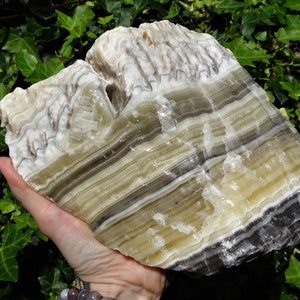 Extra Large Raw Acid Washed Zebra Calcite Chunk - 2.3kg - 18.5cm Longest Length