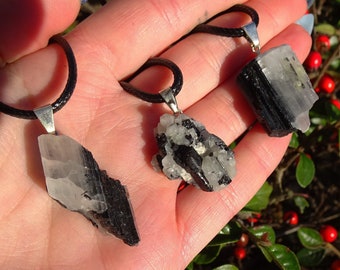 Raw / Natural Tourmaline In Quartz Necklaces - 2 Pieces To Choose From - You Decide!