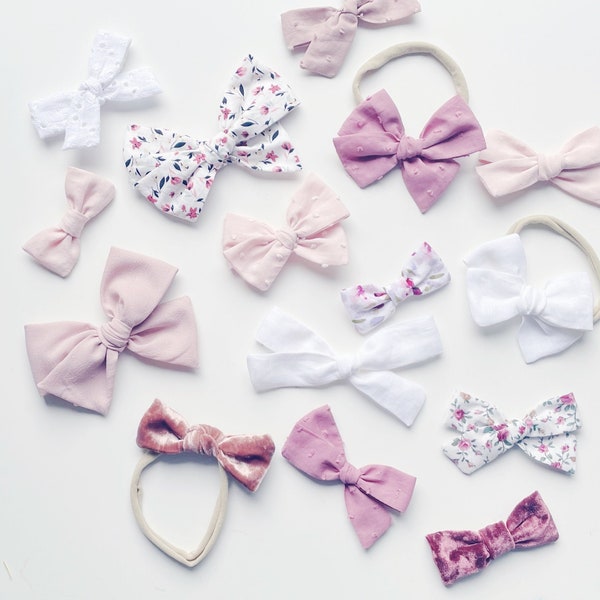Sale! 10 or 20 Hair clips, bow bundle, bow set, baby shower gift