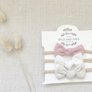 Små linnerosetter, Fint hårband med babyrosetter, Små rosetter till babyhårband, Rosett till nyfödd, hårrosett i bomull, Paket med små rosetter till babyrosetter, linnerosetter,