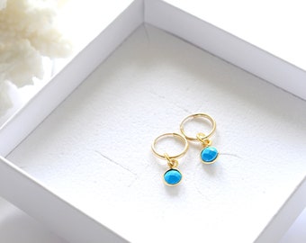 Boucles d'oreilles turquoise, boucles d'oreilles avec pierre de naissance de décembre, cadeau pour femme, cadeau pour elle, bijoux turquoise, son cadeau d'anniversaire, son cadeau fait main