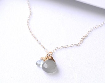 Dainty Moonstone necklace gold, Moonstone jewelry, June birthstone necklace, grey Moonstone, healing, her birthday gift, her handmade gift