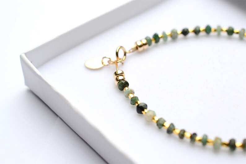 Dainty Emerald bracelet, Emerald Jewellery, May birthstone bracelet, Green Emerald, Emerald Jewelry, birthday gift for her, best friend gift image 3