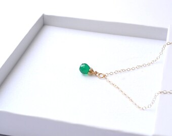 Green Onyx necklace, May birthstone necklace, birthstone necklace, Green onyx necklace, her birthday gift, green necklace, best friend gift