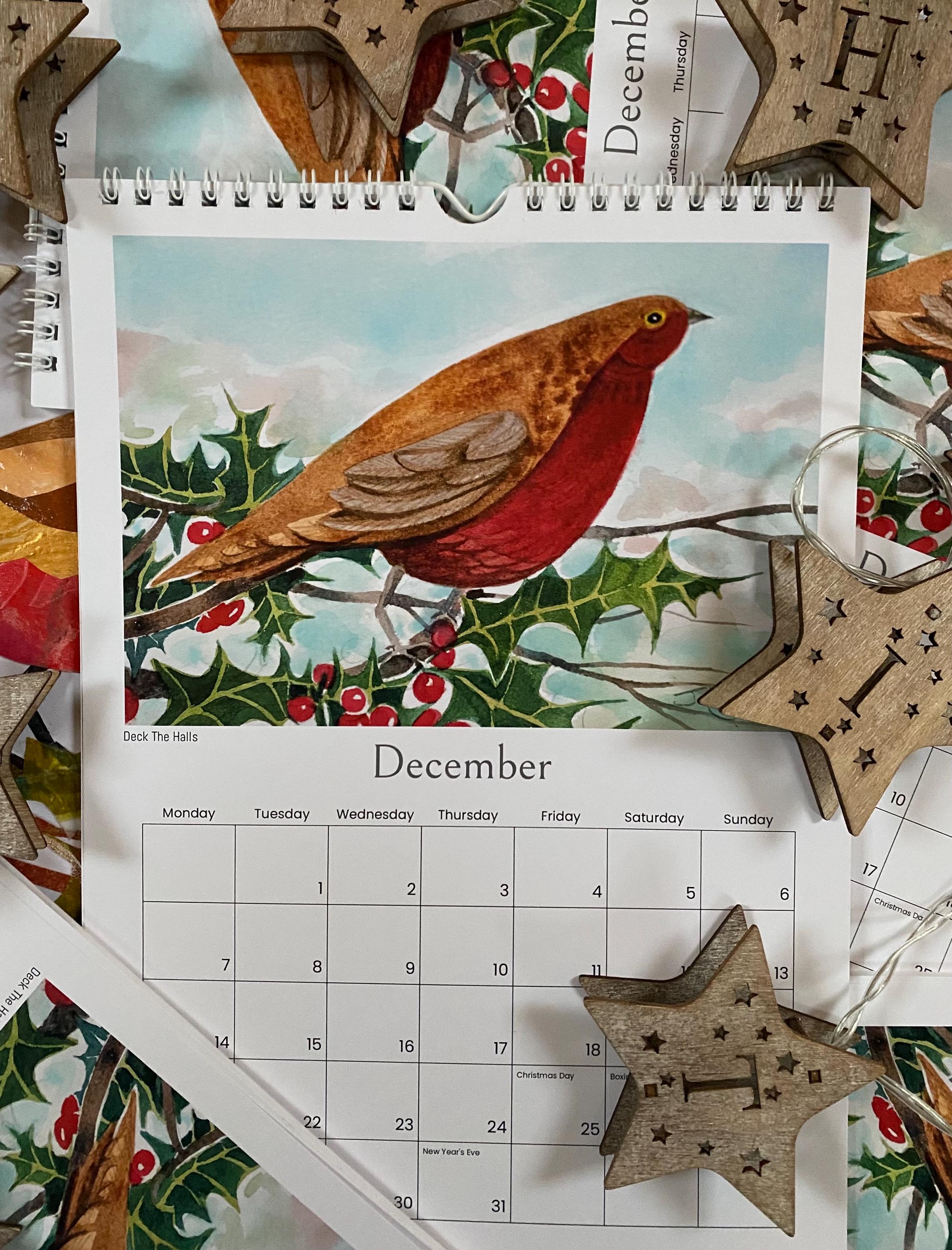 Calendrier oiseaux à l'aquarelle - Edition 2026 - Diverti Store