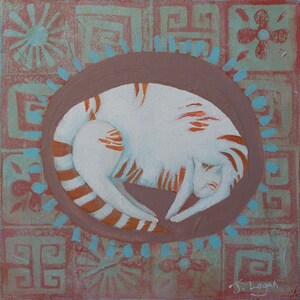 Dreaming of Mice And All Things Nice 2, original art, painting, cat