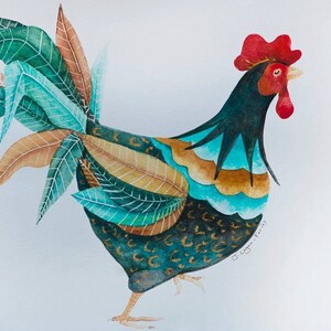 Cock-a-Doodle-Doo, Art card, Rooster, Cockerel