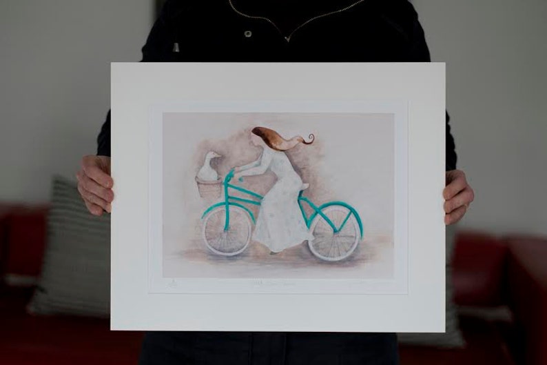 Wild Goose Chase, giclée print, bicycle, bike, goose image 2