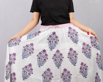 Hand Block Printed Skirt, Block Print Skirt, Indian Tunics, Hand Printed Skirt, Indian Cotton Long Gown, Indian Cotton Skirt, Printed Skirt