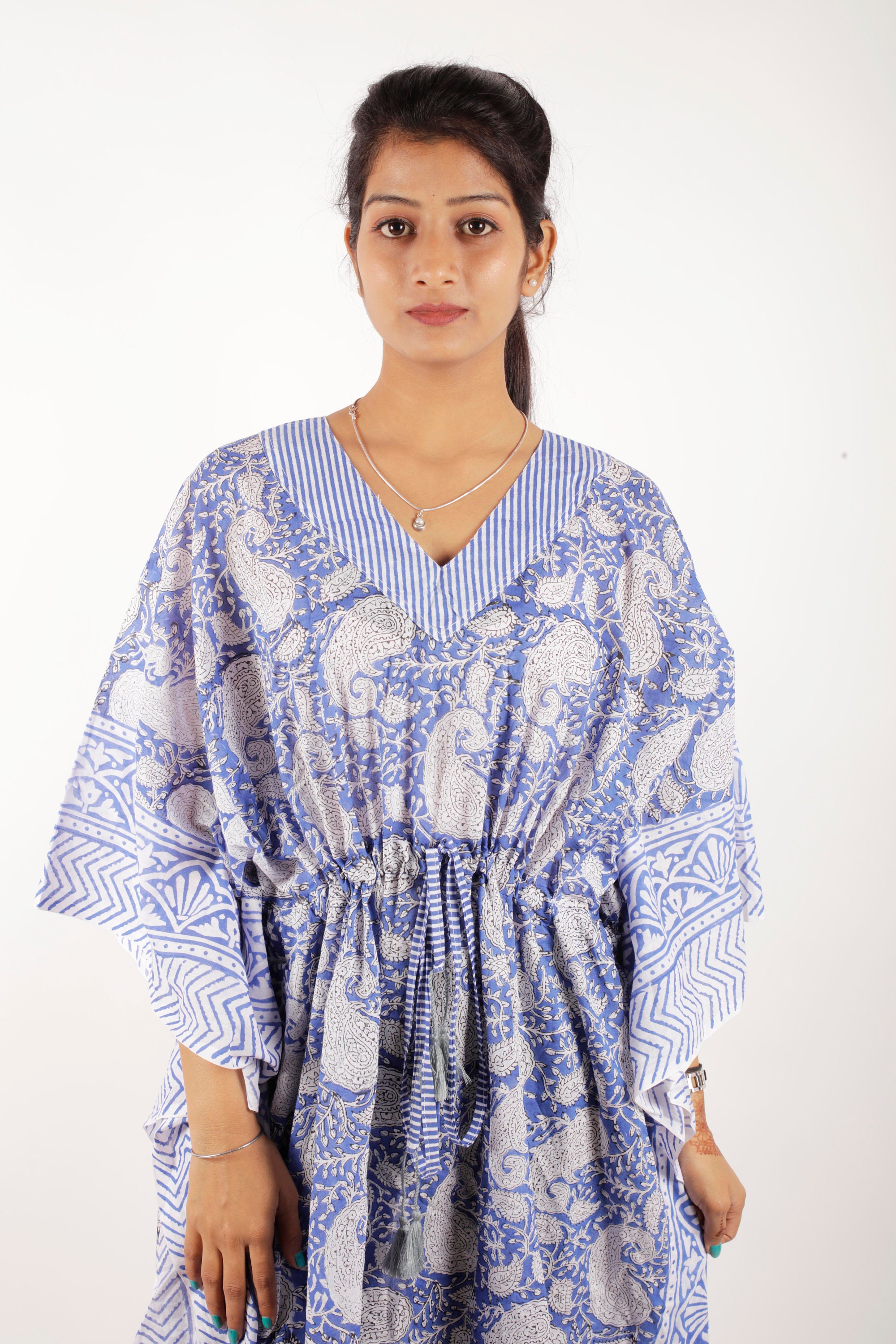 Hand Block Print Cotton Kaftan: Indian Summer Dress - Etsy, image size:2000x3000