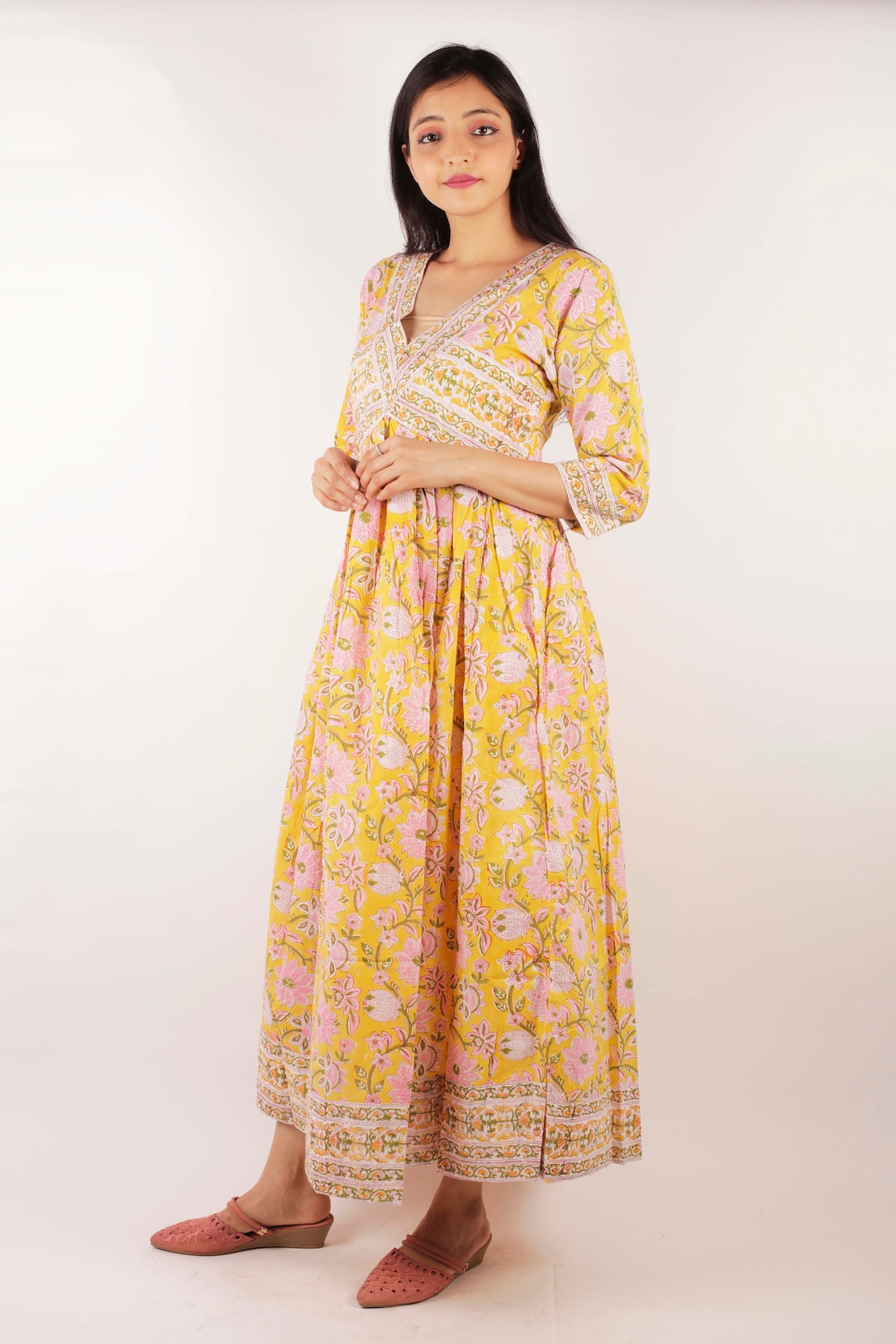 Block Print Dress Hand Block Printed Dress Indian Cotton Etsy