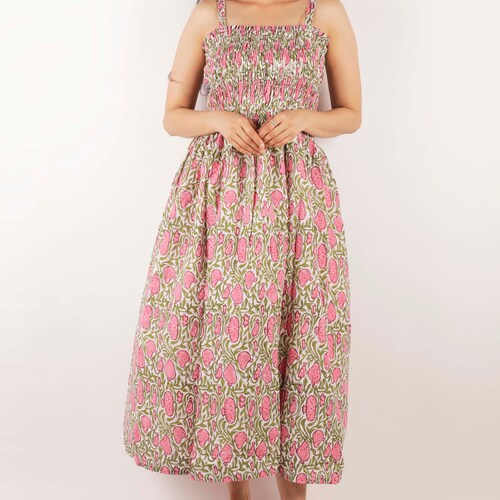 Block Print Dress Hand Block Printed Dress Indian Cotton Etsy