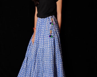 Indian Hand Block Printed Cotton Long Skirt Dress