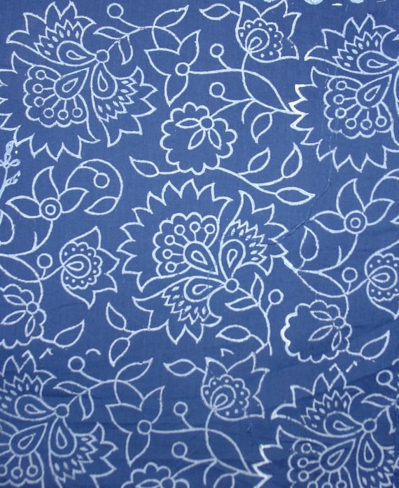 Indigo fabric, Cotton Fabric, Printed Cotton Fabric, Hand Block Print Fabric, Fabric By Yard, Indian Fabric, Block Print store Fabric, Fabric