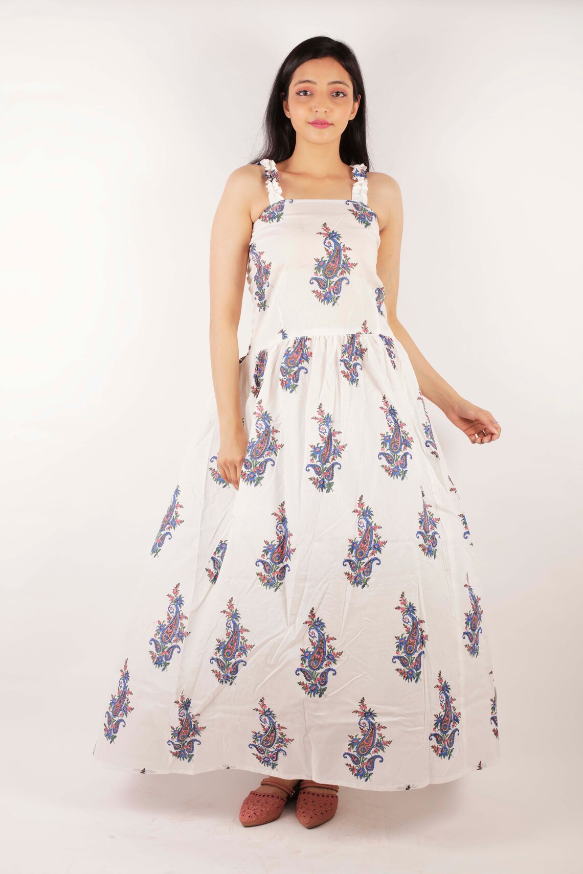 Block Print Dress Hand Block Printed Dress Indian Cotton Etsy