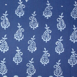 Indigo fabric, Indigo Hand Printed Fabric, Printed Cotton Fabric, Block Print Fabric, Indian Cotton Fabric by the yard, Block Printed Fabric
