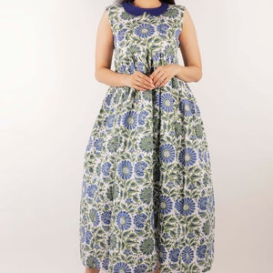 Block Print Dress, Hand Block Printed Dress, Indian Cotton Dress, Indian Block Print Dress, Block Printed Dress For Women