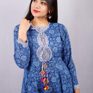 Hand Block Printed Dress, Block Print Dress, Indian Tunics, Hand Printed Dress, Indian Cotton Long Gown, Indian Cotton Dress, Printed Dress