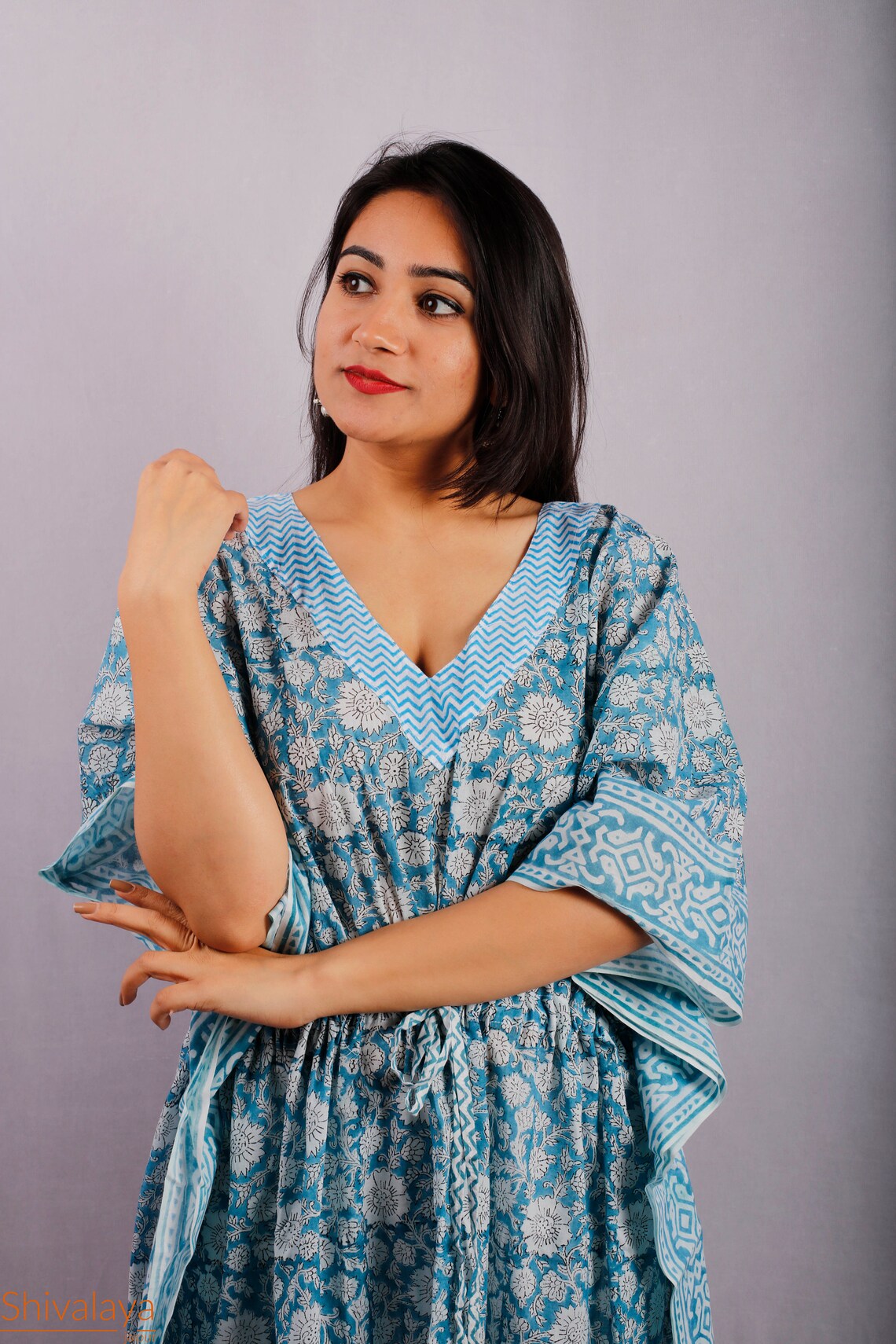 Block Print Kaftan Cotton Kaftan Organic Kaftans Resort Etsy