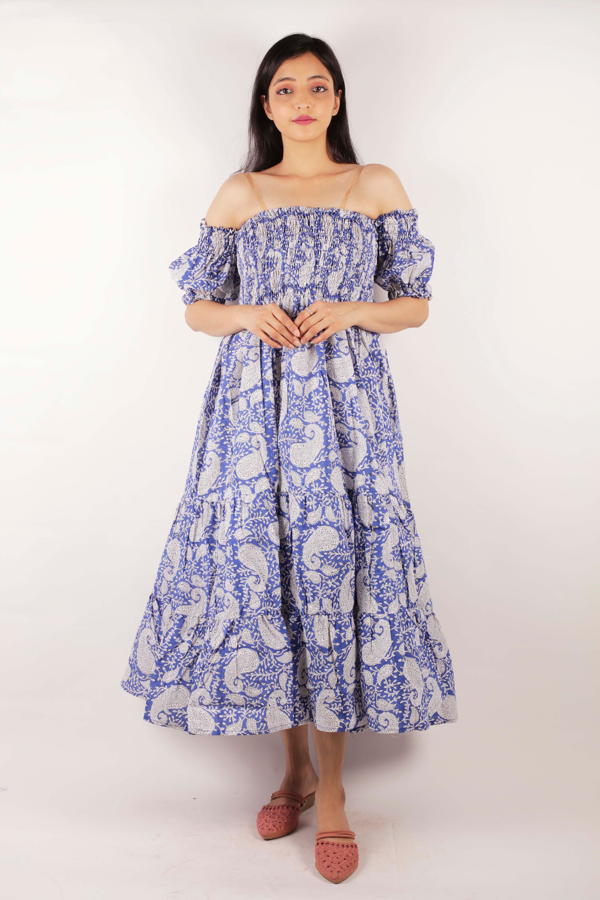 Block Print Dress Hand Block Printed Dress Indian Cotton Etsy