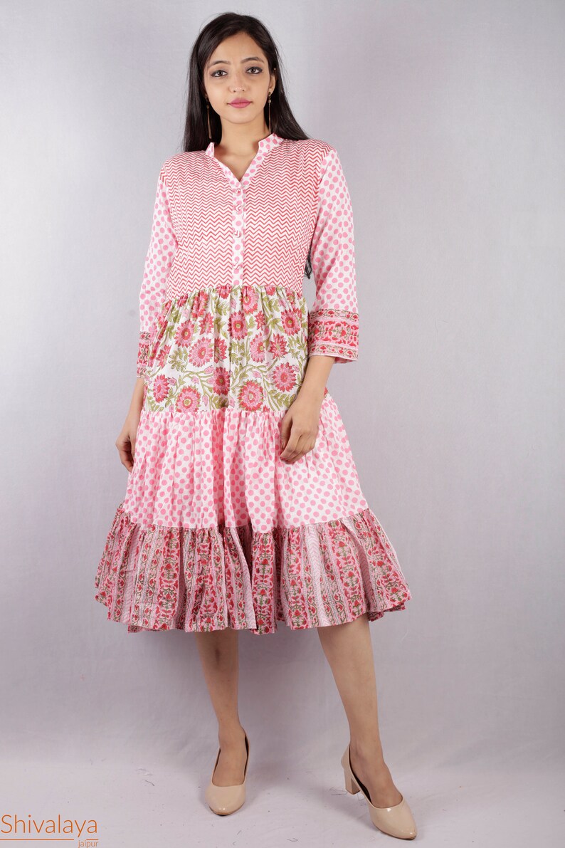 Hand Block Printed Dress Block Print Dress Indian Tunics Etsy