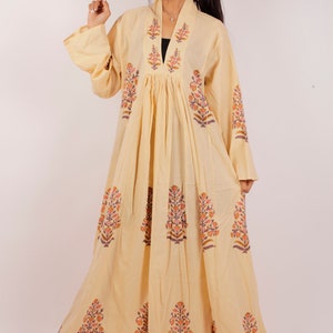 Block Print Kleid, indische Hand Block Print Baumwollkleid, indisches Baumwollkleid, indisches Sommerkleid, Frauen Sommerkleid, langes Maxikleid Bild 3