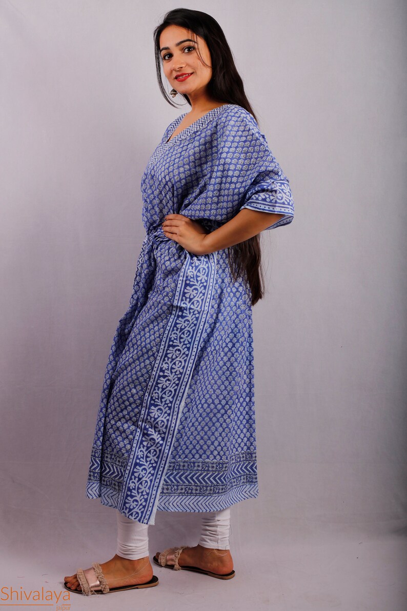 Block Print Kaftan Cotton Kaftan Organic Kaftans Resort Etsy UK