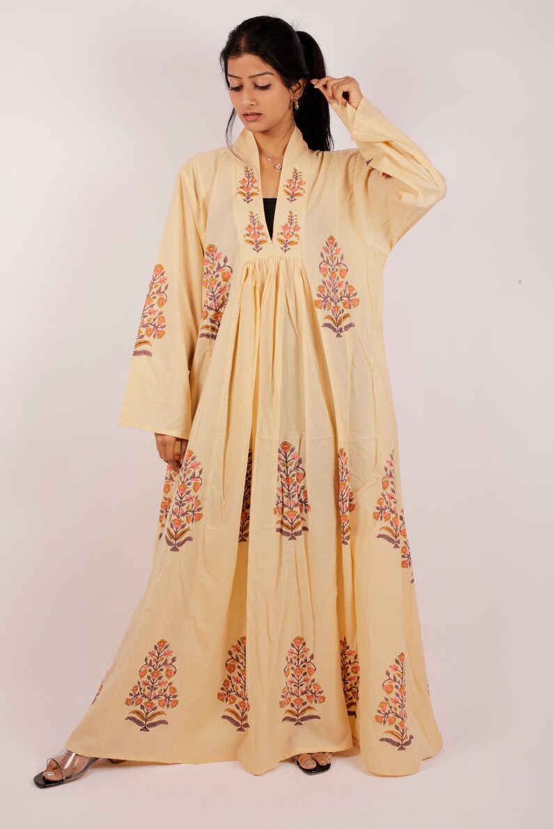Block Print Kleid, indische Hand Block Print Baumwollkleid, indisches Baumwollkleid, indisches Sommerkleid, Frauen Sommerkleid, langes Maxikleid Bild 1