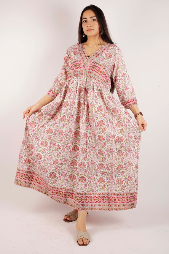 Cotton printed sale gown