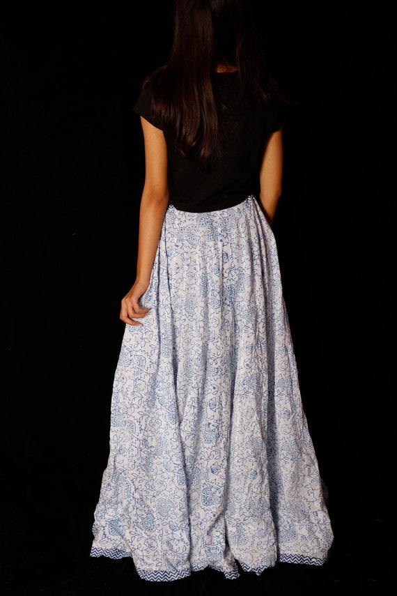 Hand Block Printed Cotton Long Skirt, Indian Dress - Etsy