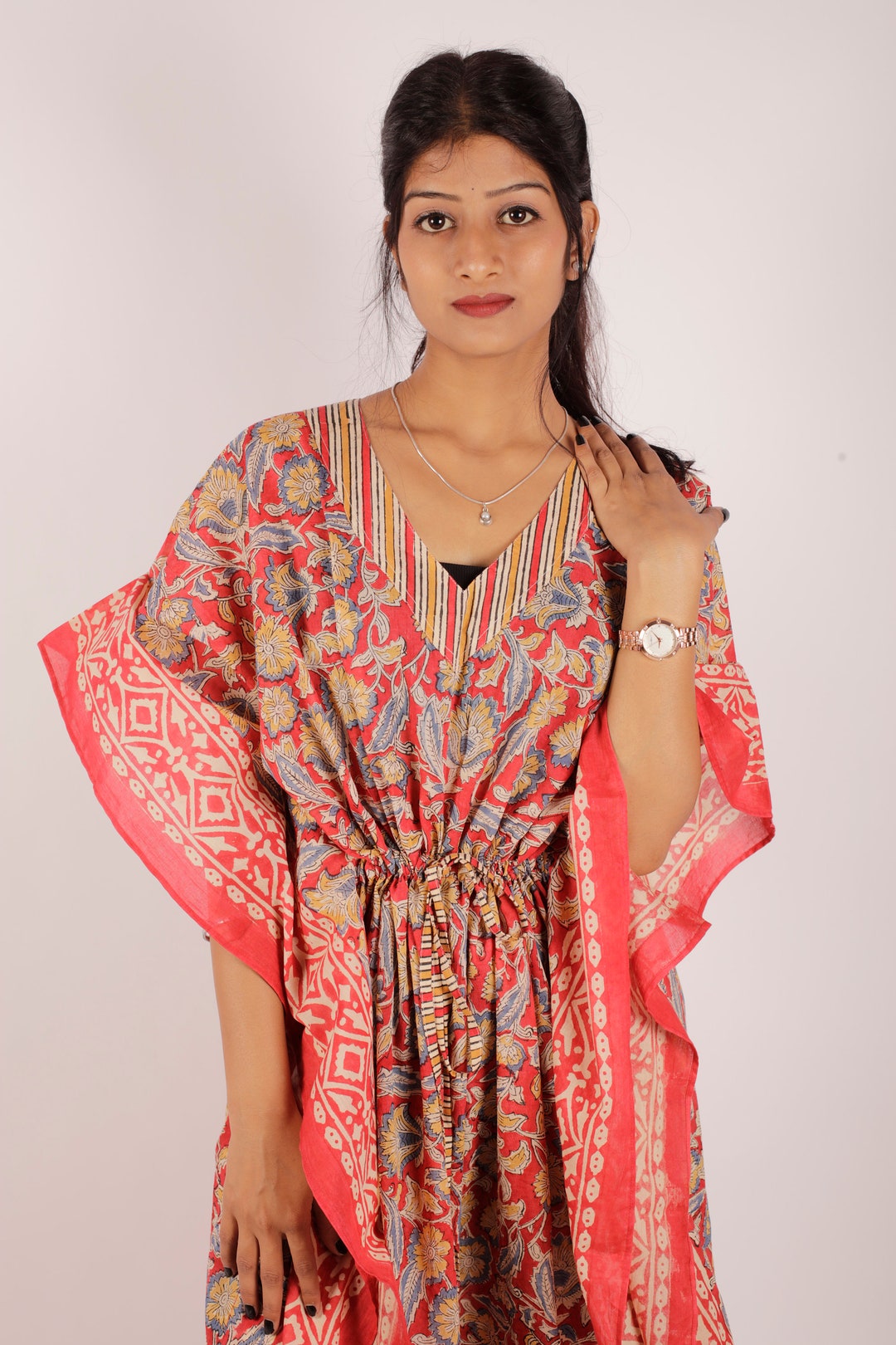 Block Print Cotton Kaftan Block Print Dress Summer Cotton Etsy