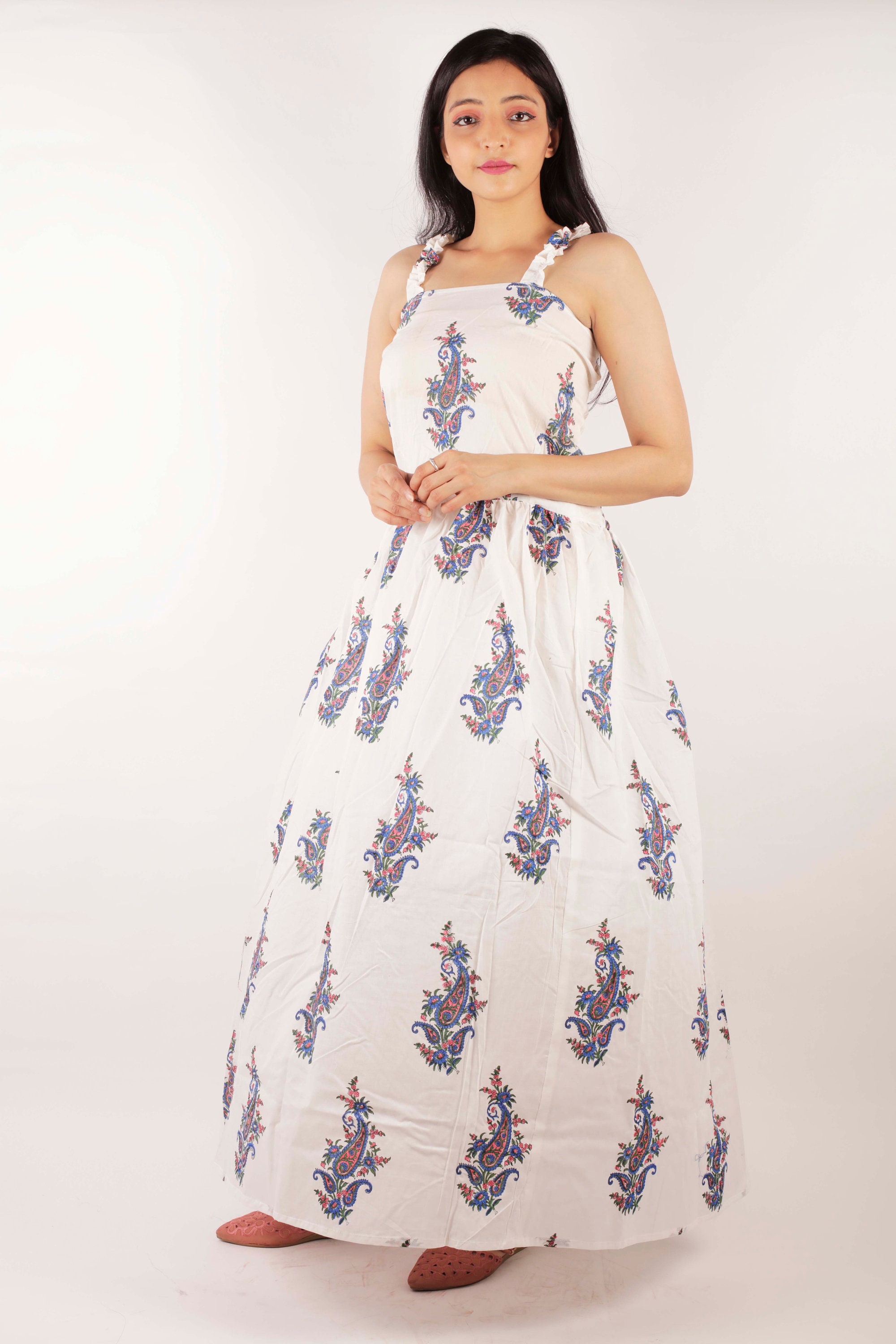 Block Print Dress Hand Block Printed Dress Indian Cotton Etsy