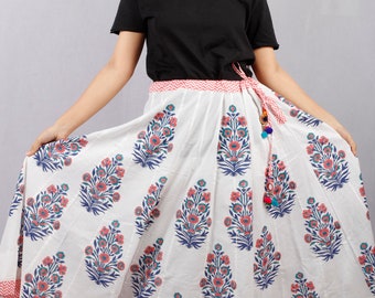 Hand Block Printed Skirt, Block Print Skirt, Indian Tunics, Hand Printed Skirt, Indian Cotton Long Gown, Indian Cotton Skirt, Printed Skirt