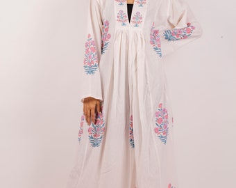 Hand Block Print Cotton Maxi Dress | Jaipur Boho Summer Dress