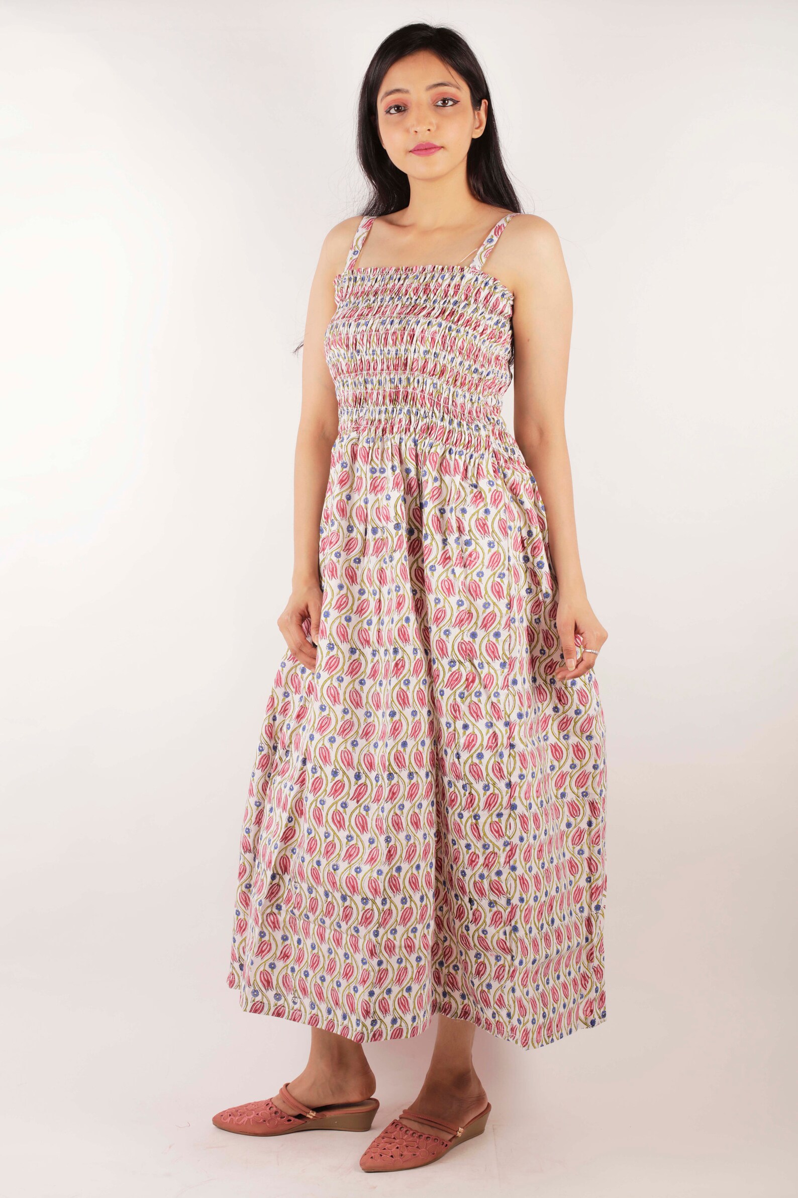 Block Print Dress Hand Block Printed Dress Indian Cotton Etsy