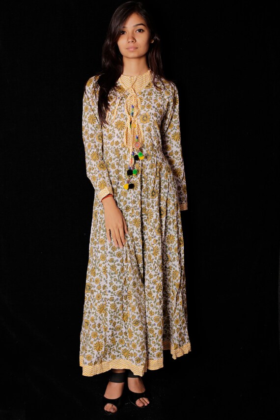 printed long gown