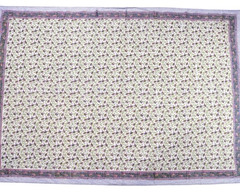 Handmade Floral Cotton Dohar Blanket, Customizable Indian Throw