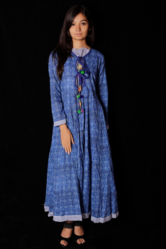 printed long gown