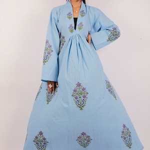 Block Print Dress, Indian Hand Block Print Cotton Dress, Indian Cotton Dress, Indian Summer Dress, Women Summer Dress, Long Maxi Dress