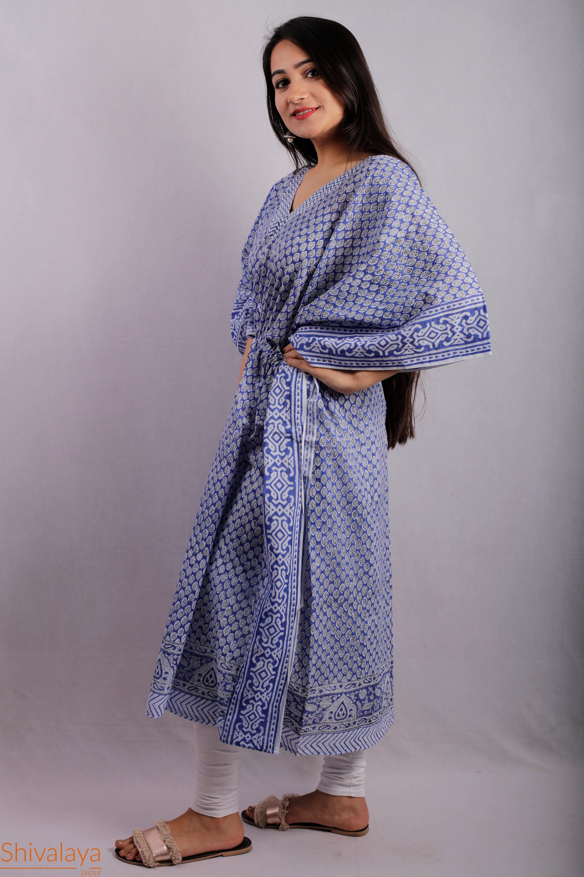 Block print kaftan Cotton kaftan Organic Kaftans Resort Etsy