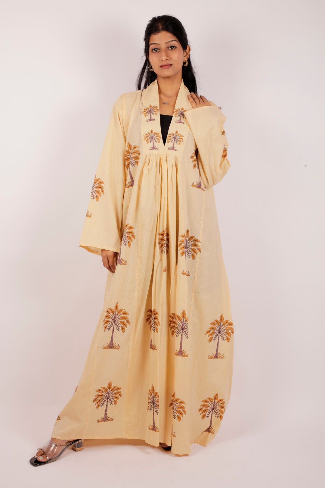 Iyana Hand Block Print Cotton Spaghetti Dress main image 0