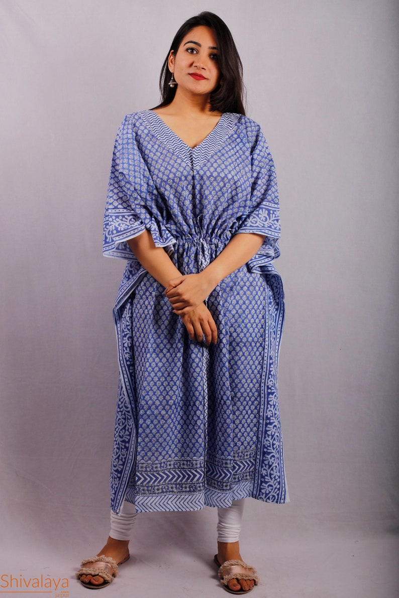 Block Print Kaftan Cotton Kaftan Organic Kaftans Resort Etsy UK