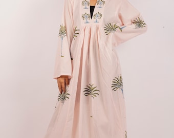 Hand Block Print Cotton Maxi Dress: Indian Summer Dress