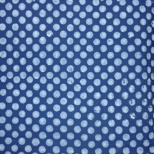 Indigo fabric, Indigo Polka Dot Fabric, Printed Cotton Fabric, Block Print Fabric, Indian Cotton Fabric by the yard, Block Printed Fabric