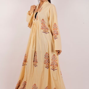 Block Print Kleid, indische Hand Block Print Baumwollkleid, indisches Baumwollkleid, indisches Sommerkleid, Frauen Sommerkleid, langes Maxikleid Bild 4