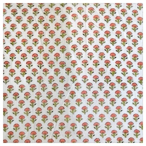 5 Yards, Block Print Fabric, Hand Block Print Fabric, Indian Block Print Cotton Fabric, Indian Block Print Fabric, Indian Block Print